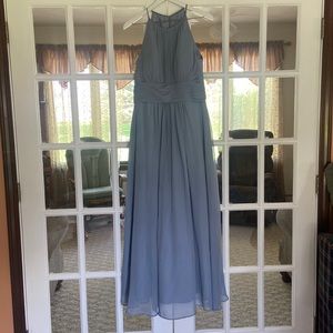 Dusty blue Azazie bridesmaid dress size 12